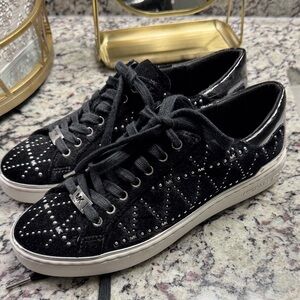 Michael Kors Black and Silver Studded Sneakers
